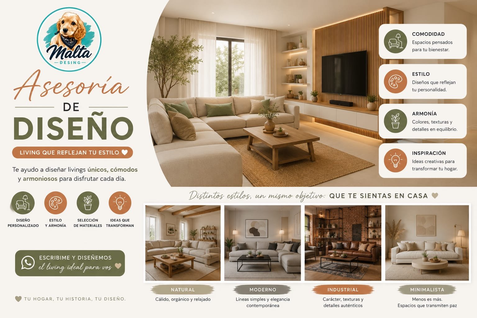 Asesoría de diseño de livings — Malta Desing